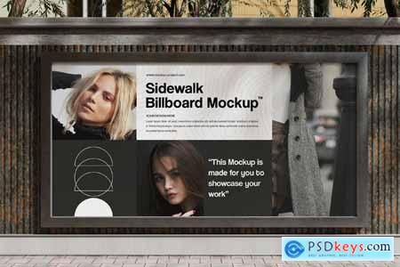 Sidewalk Billboard Mockup