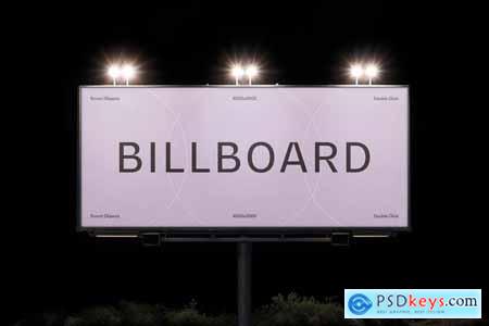 Billboard At Night Mockup