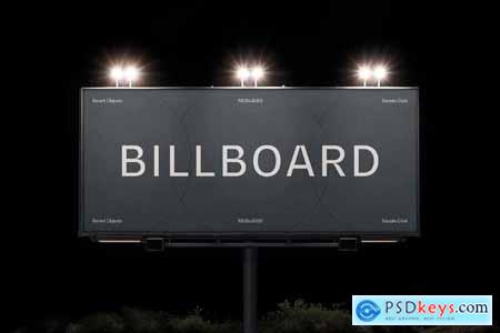 Billboard At Night Mockup