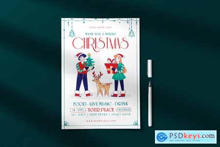 Merry Christmas Flyer Template NWZAKRV