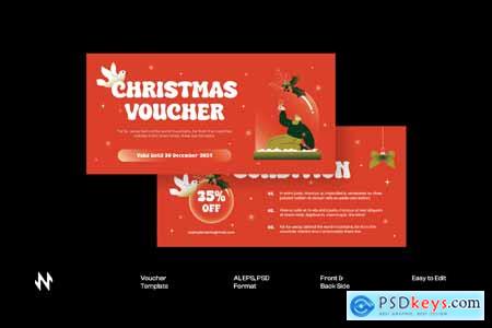 Red Gradient Christmas Voucher