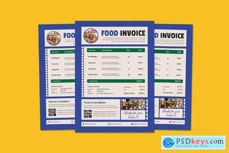 Simple Blue Food Invoice