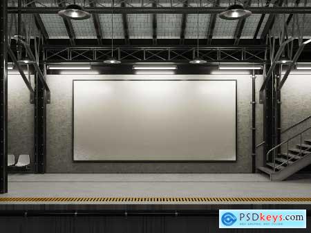 Metro Station Billboard Mockup