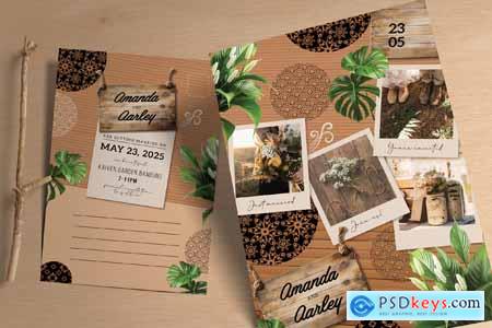 Rustic Collage Wedding Invitation