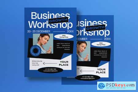 Blue Minimalist Business Growth Workshop Flyer