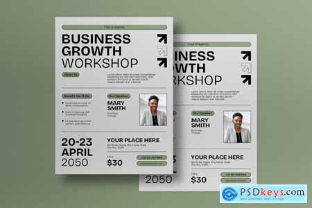 White Utilitarian Business Growth Workshop Flyer