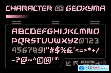 Geoxyma  Futuristic Stencil Font