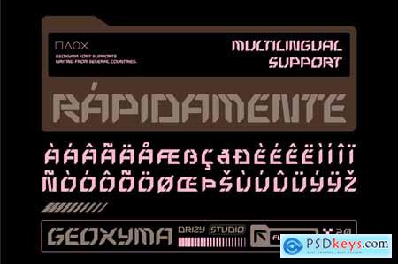 Geoxyma  Futuristic Stencil Font