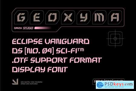 Geoxyma  Futuristic Stencil Font