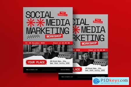 Grey Social Media Marketing Workshop Flyer