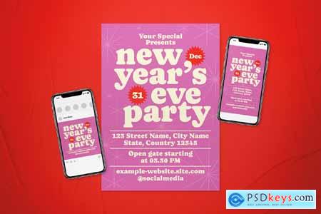 New Year's Eve Party Event Flyer Set