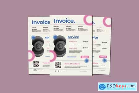 Blue And Pink Invoice