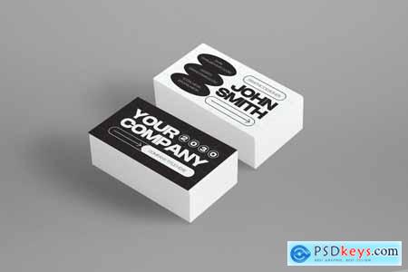 Black White Utilitarian Business Card