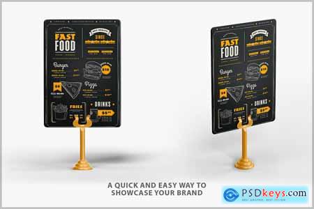 Menu Sign Table Tent Mockup