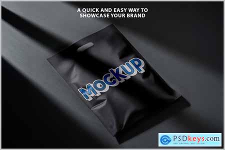 Plastic Mailing Bag Mockup on Dark Surface