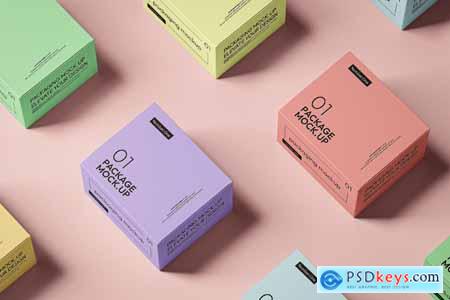 Colored Packaging Boxes Mockup