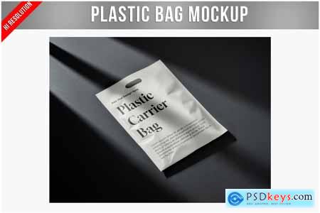 Plastic Mailing Bag Mockup on Dark Surface