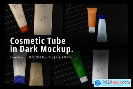 Cosmetic Tube in Dark Mockup