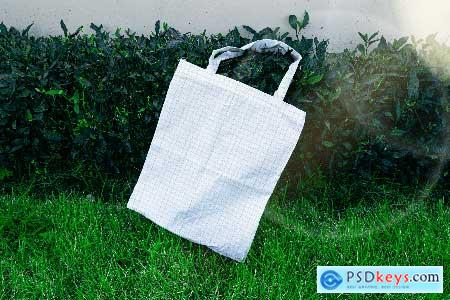 Realistic Tote Bag Mockup in Natural Setting