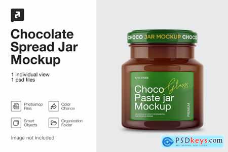 Glass Chocolate Spread Jar Mockup