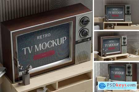 Retro TV Screen Mockup