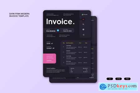 Dark Pink Modern Invoice 004