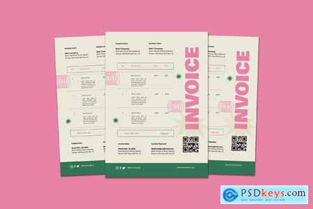 Pink Green Minimalist Invoice Store