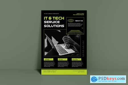 IT & Tech Service Solution Flyer T8JZU2Z