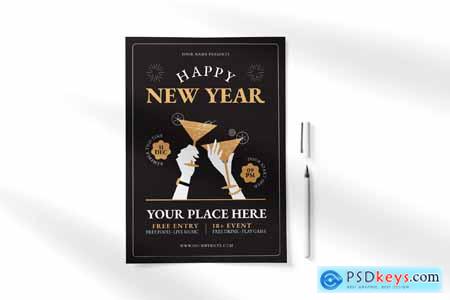 Happy New Year Flyer Template MX7RL5Z