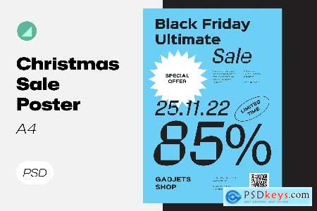 Christmas Black Friday Sale Poster PSD Template