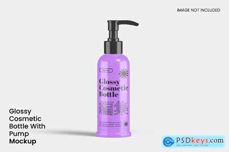 Cosmetic Bottle With Pump Mockup