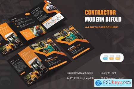 Contractor Modern Shape - Bifold Brochure