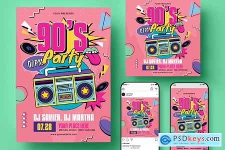 90s Music Party Flyer