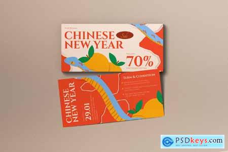 Orange Scrapbooking Chinese New Year Sale Voucher