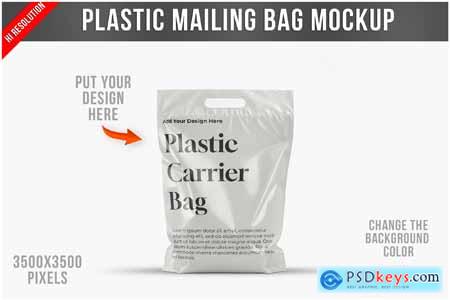 Plastic Mailing Bag with Handle Mockup