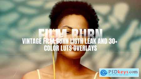 Vintage Film Burn Light leak and 30+ Luts Overlays 56024563