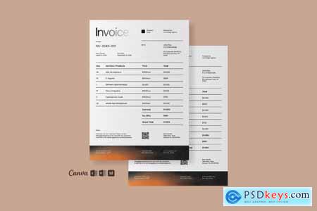 Gradient Invoice Excel Template - Gradeent