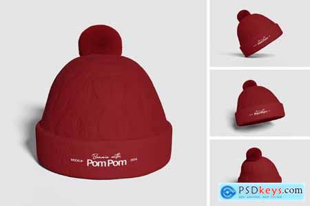 Beanie With pom Pom Mockup