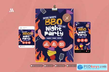 BBQ Night Party - Flyer Set