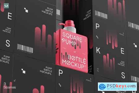 Square Pump Bottle Mockup 004