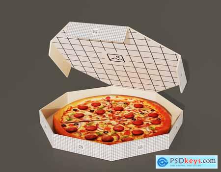 Octagon Pizza Box Mockup 001