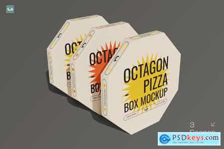 Octagon Pizza Box Mockup 001