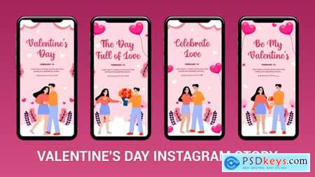 Flat 2D Character Valentines day Instagram Story 56123312