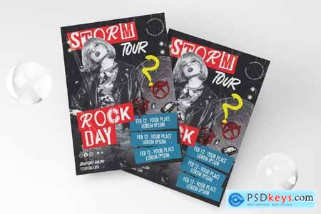 Rock Storm Music Tour Flyer