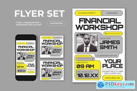 Yellow Gray Financial Workshop Flyer Set