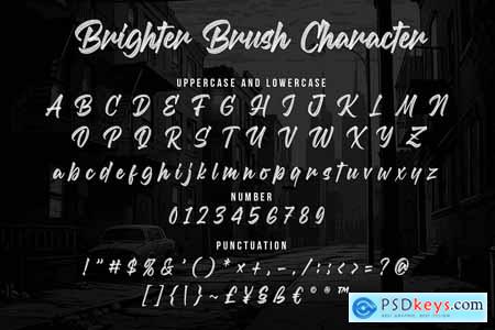 Brighter Brush a Realistic Brush Script SVG Font