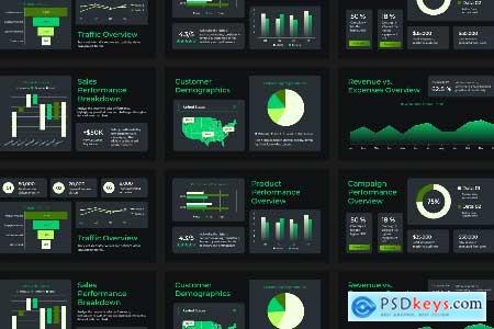 Dashboard Statistic Green Dark Mode