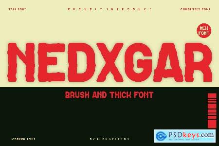 Nedxgar - Brush & Condensed Font