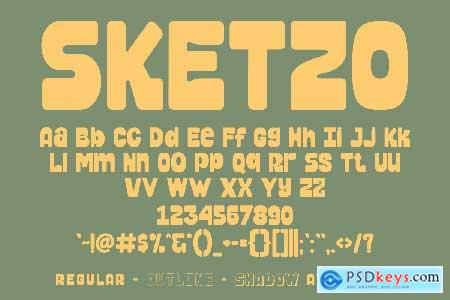 Sketzo - Retro Sans Serif Logo Font