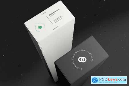 Business Card Stacks Mockup